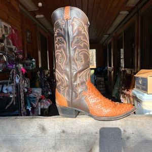 Larry Mahan Men’s Reptile Skin Cowboy Boots Size 8.5